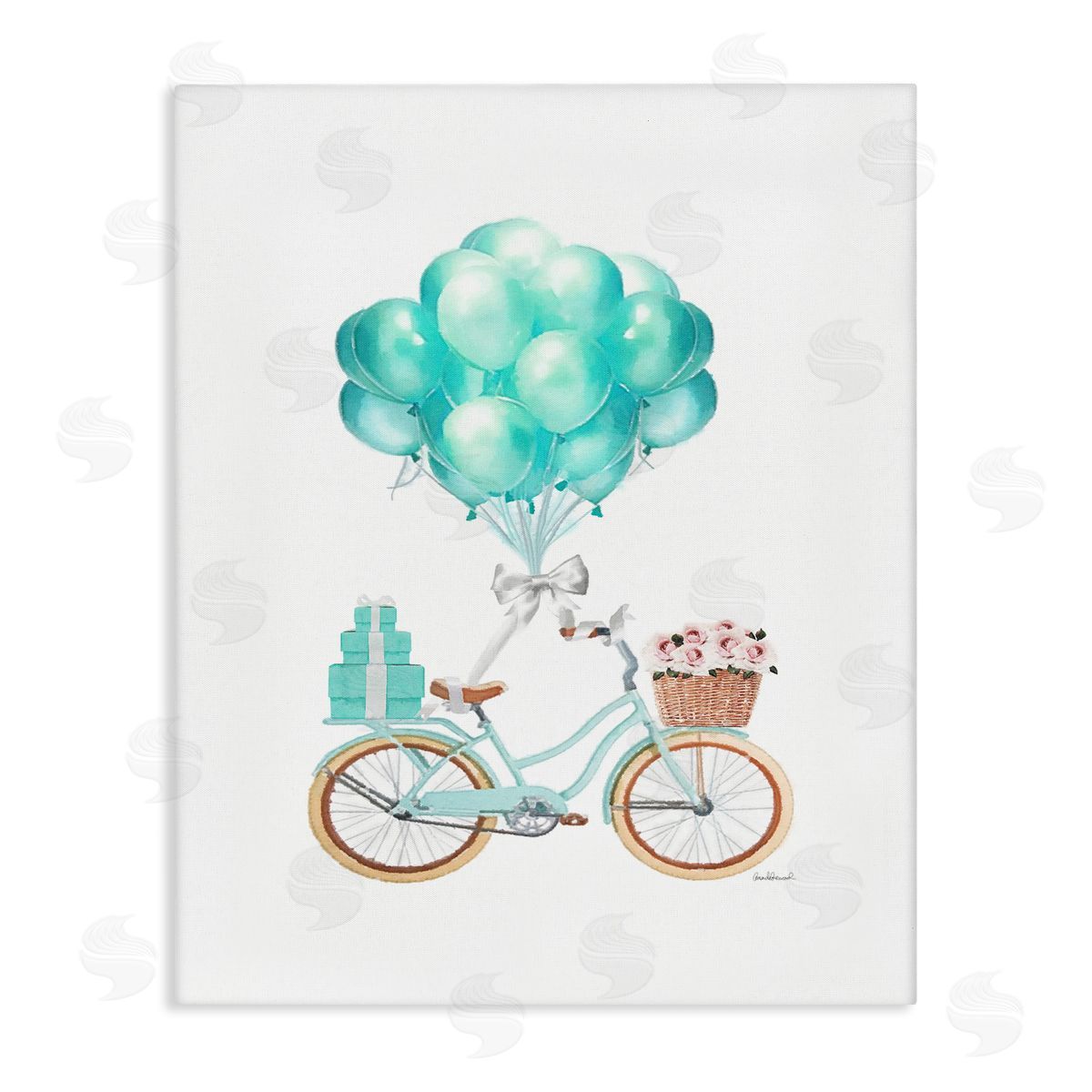 Blue Balloon Bike Canvas Wall Art, Home Decor by Amanda Greenwood