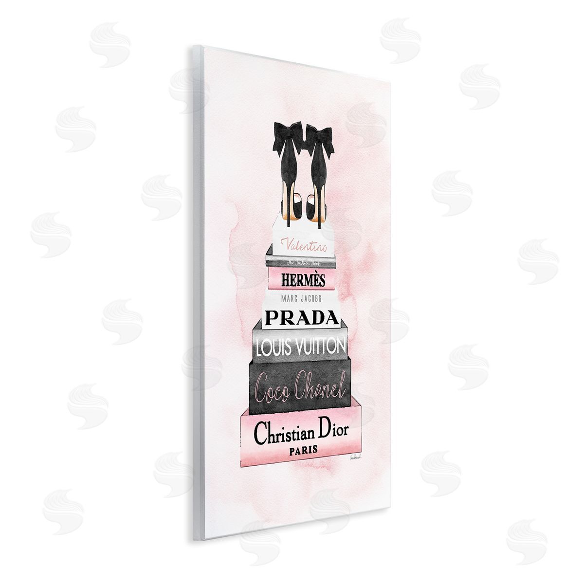 Black Heels on Bookstack Wood Plaque Wall Art, Home Decor by Amanda Greenwood
