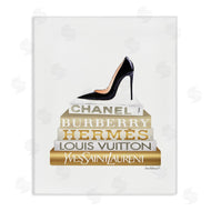 Amanda Greenwood | Black Heels Gold White Bookstack
