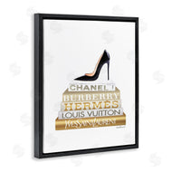 Amanda Greenwood | Black Heels Gold White Bookstack