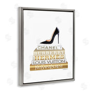 Amanda Greenwood | Black Heels Gold White Bookstack