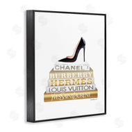 Amanda Greenwood | Black Heels Gold White Bookstack