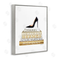 Amanda Greenwood | Black Heels Gold White Bookstack