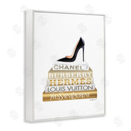 Amanda Greenwood | Black Heels Gold White Bookstack
