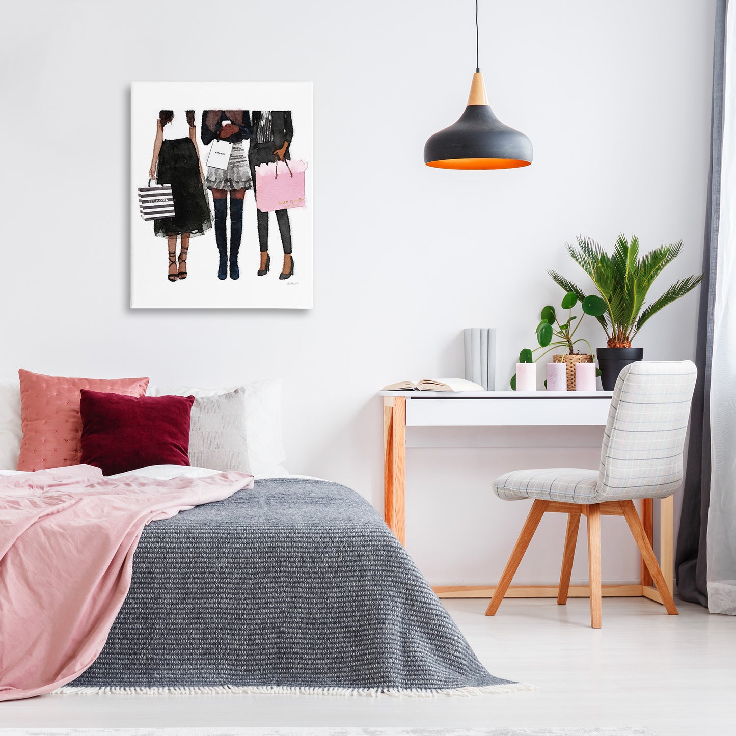 Fashion Models Glam Watercolor Canvas Wall Art in Room, Home Decor by Amanda Greenwood