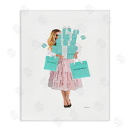 Amanda Greenwood | Woman Shopping Blue Pink Glam