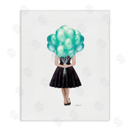 Amanda Greenwood | Blue Balloon Black Dress Woman