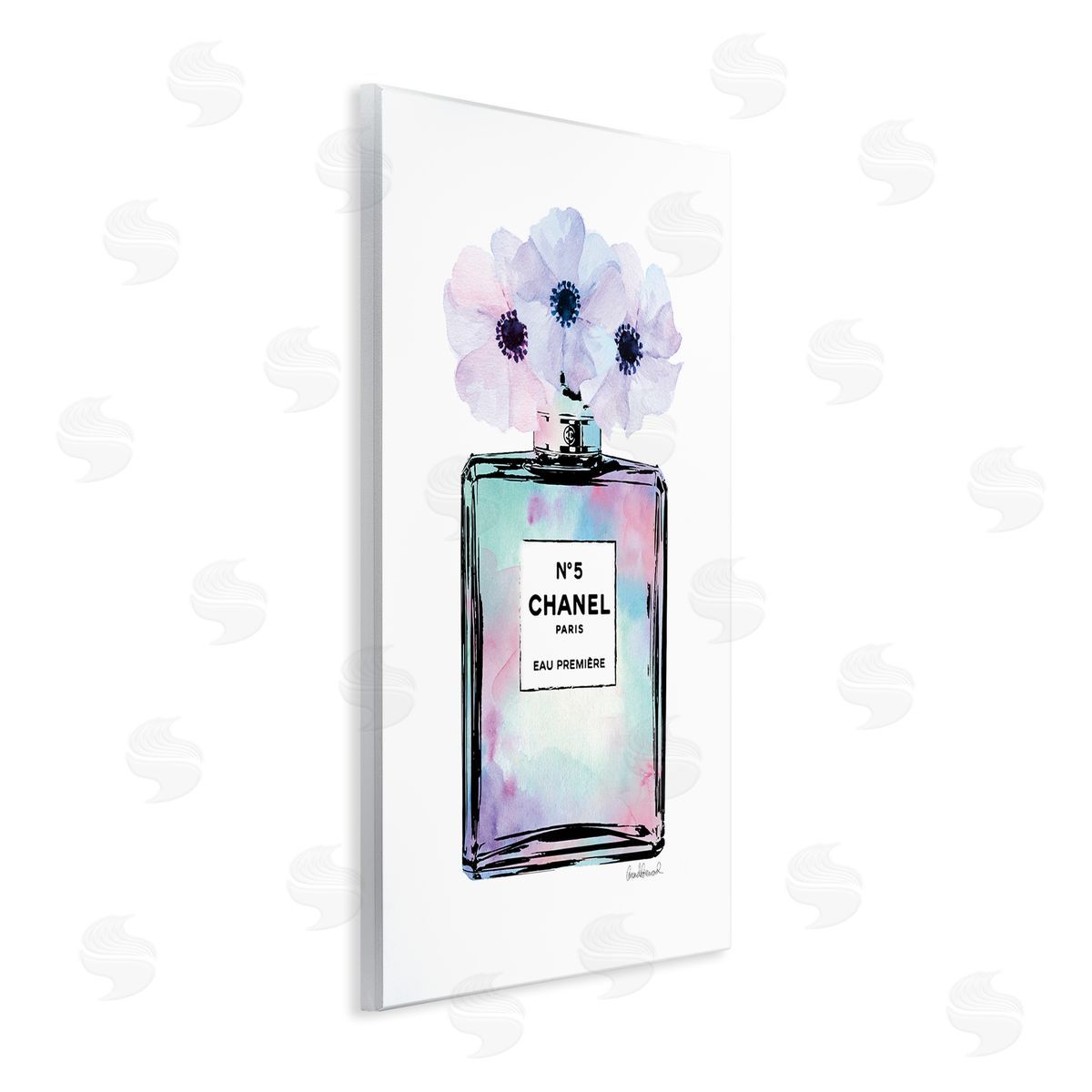 Purple Flower Glam Perfume Wood Plaque Wall Art, Home Decor by Amanda Greenwood