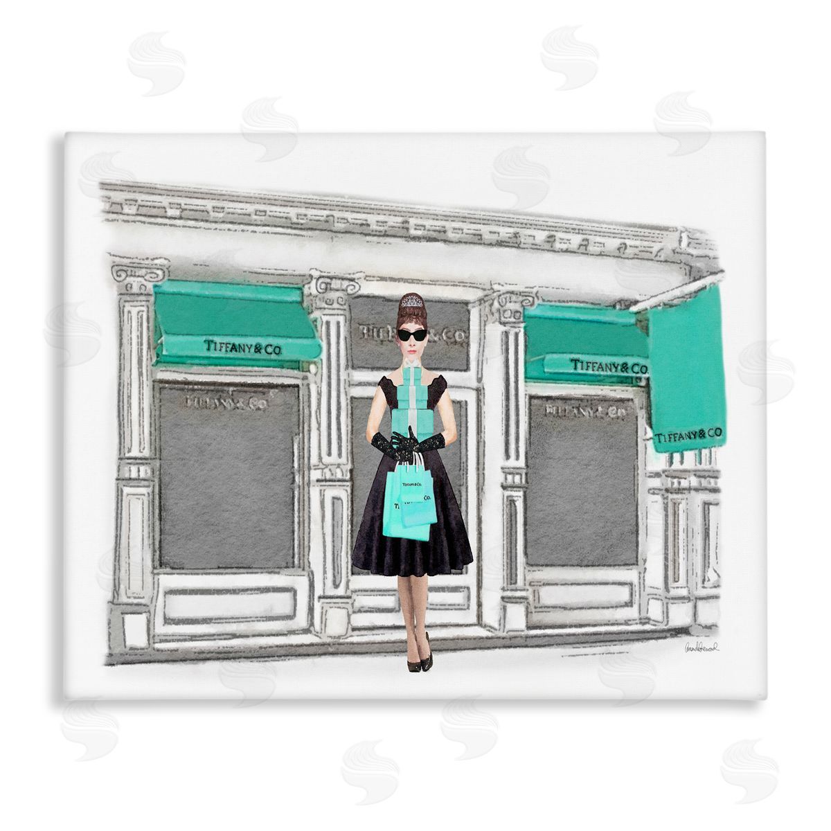 Glam Building Woman Shopper Canvas Wall Art, Home Decor by Amanda Greenwood