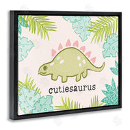 Stupell Studio | Cutiesaurus Dinosaur Kids Pink