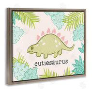 Stupell Studio | Cutiesaurus Dinosaur Kids Pink