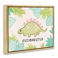 Stupell Studio | Cutiesaurus Dinosaur Kids Pink
