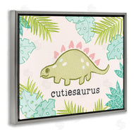 Stupell Studio | Cutiesaurus Dinosaur Kids Pink