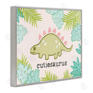 Stupell Studio | Cutiesaurus Dinosaur Kids Pink
