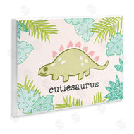 Stupell Studio | Cutiesaurus Dinosaur Kids Pink