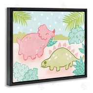 Stupell Studio | Cute Dinosaurs Pink Green Kids
