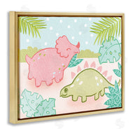 Stupell Studio | Cute Dinosaurs Pink Green Kids