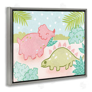 Stupell Studio | Cute Dinosaurs Pink Green Kids