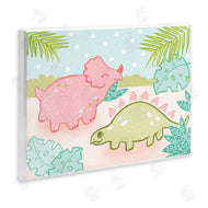 Stupell Studio | Cute Dinosaurs Pink Green Kids