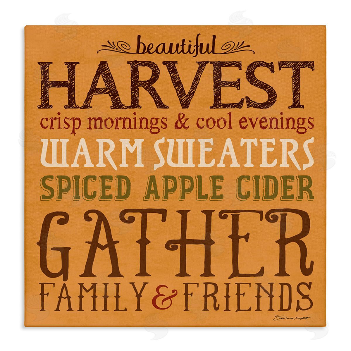 Beautiful Harvest Fall Seasonal Canvas Wall Art, Home Decor by Stephanie Workman Marrott