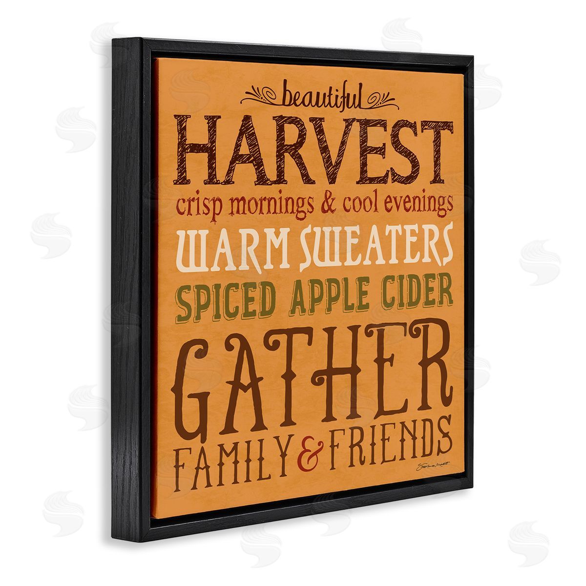 Beautiful Harvest Fall Seasonal Black Floating Frame Canvas Wall Art, Home Decor by Stephanie Workman Marrott