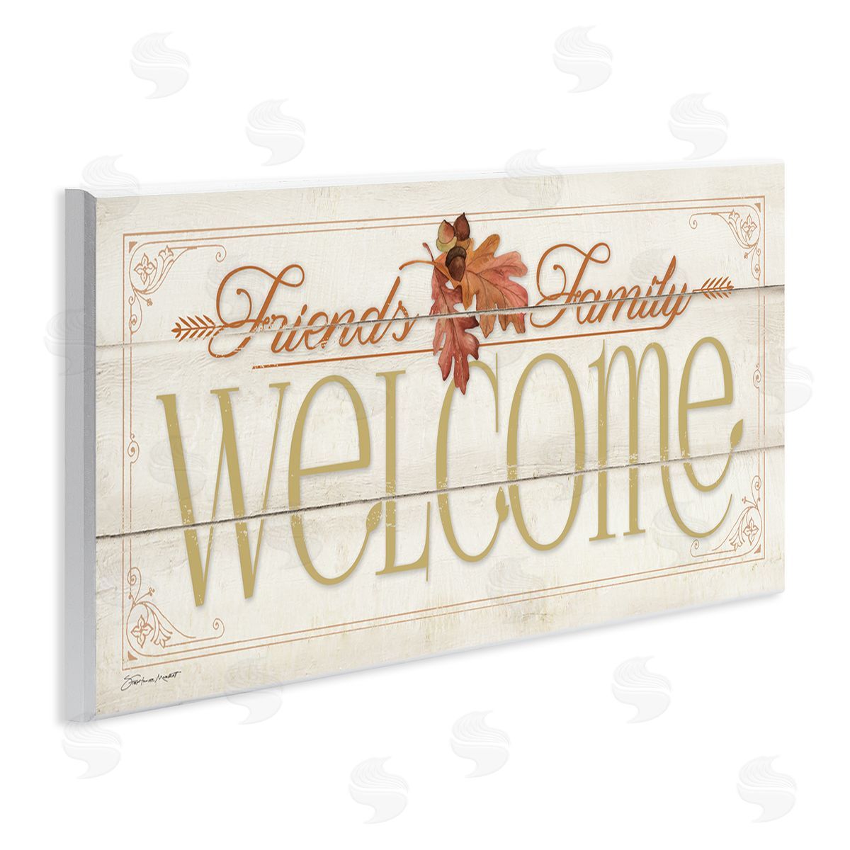 Autumn Friends Family Welcome Wood Plaque Wall Art, Home Decor by Stephanie Workman Marrott