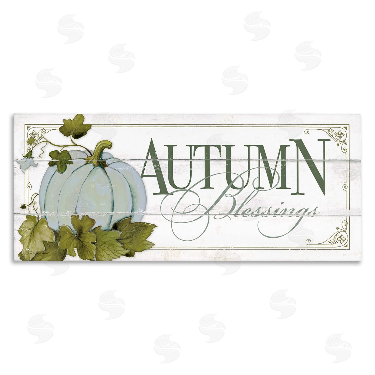 Autumn Blessings Blue Pumpkin Canvas Wall Art, Home Decor by Stephanie Workman Marrott