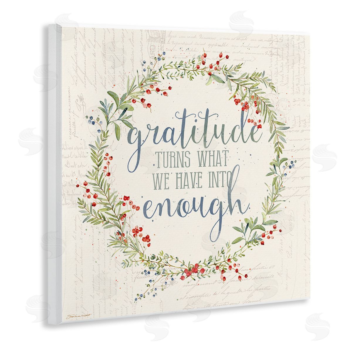Gratitude Enough Fall Seasonal Wood Plaque Wall Art, Home Decor by Stephanie Workman Marrott