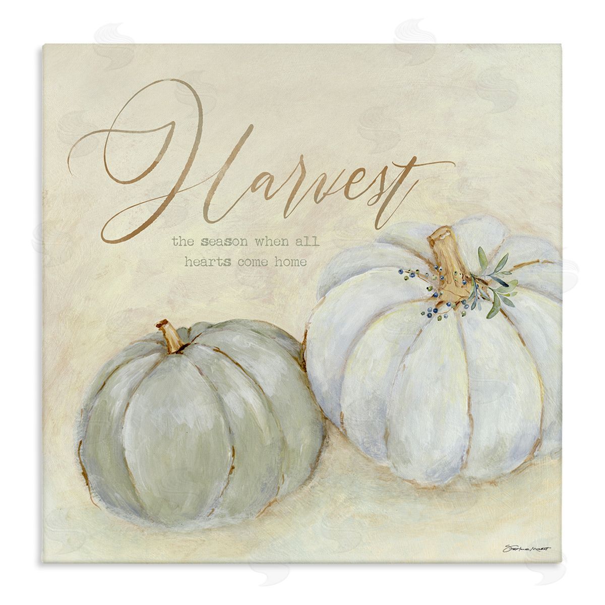 Harvest Pumpkins Autumn Seasonal Canvas Wall Art, Home Decor by Stephanie Workman Marrott