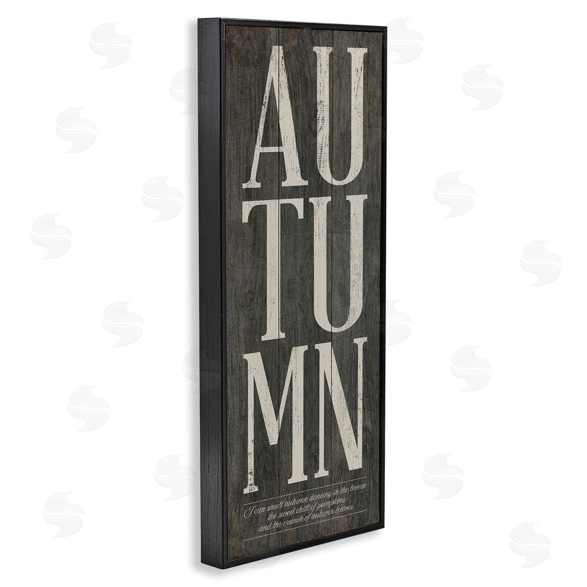 Autumn Grey Typography Black Frame Print Wall Art, Home Decor by Stephanie Workman Marrott