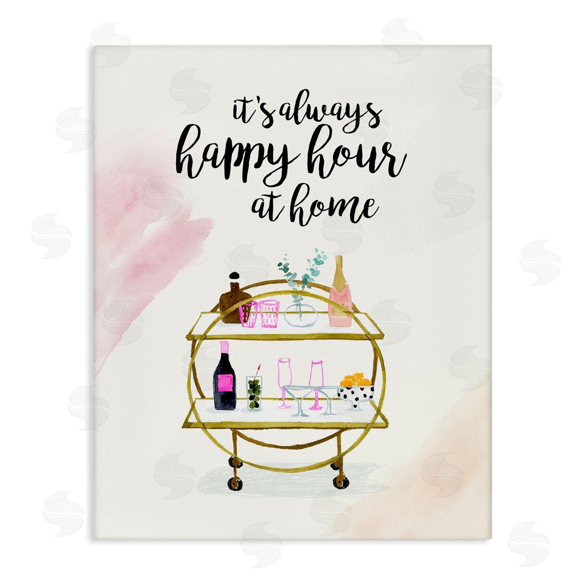 Always Happy Hour Home Canvas Wall Art, Home Decor by Victoria Borges
