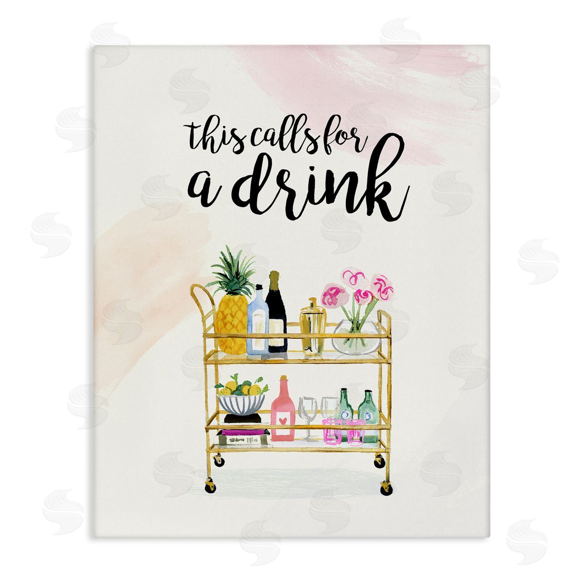 Calls for a Drink Quote Canvas Wall Art, Home Decor by Victoria Borges