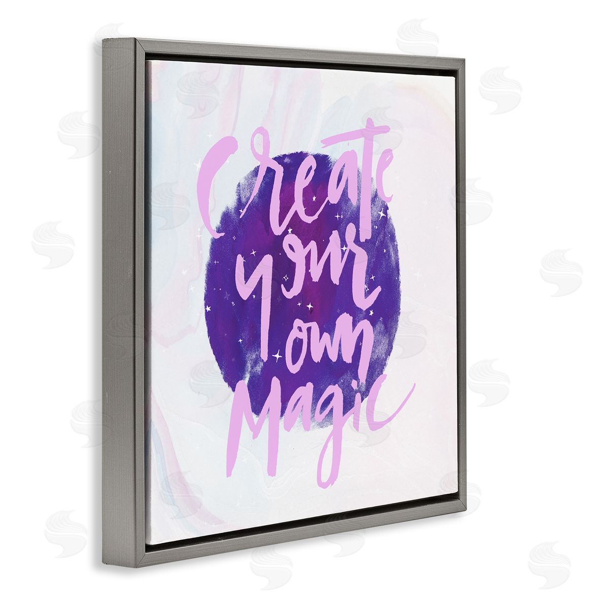 Create Your Own Magic Purple Grey Floating Frame Canvas Wall Art, Home Decor by Jennifer Paxton Parker