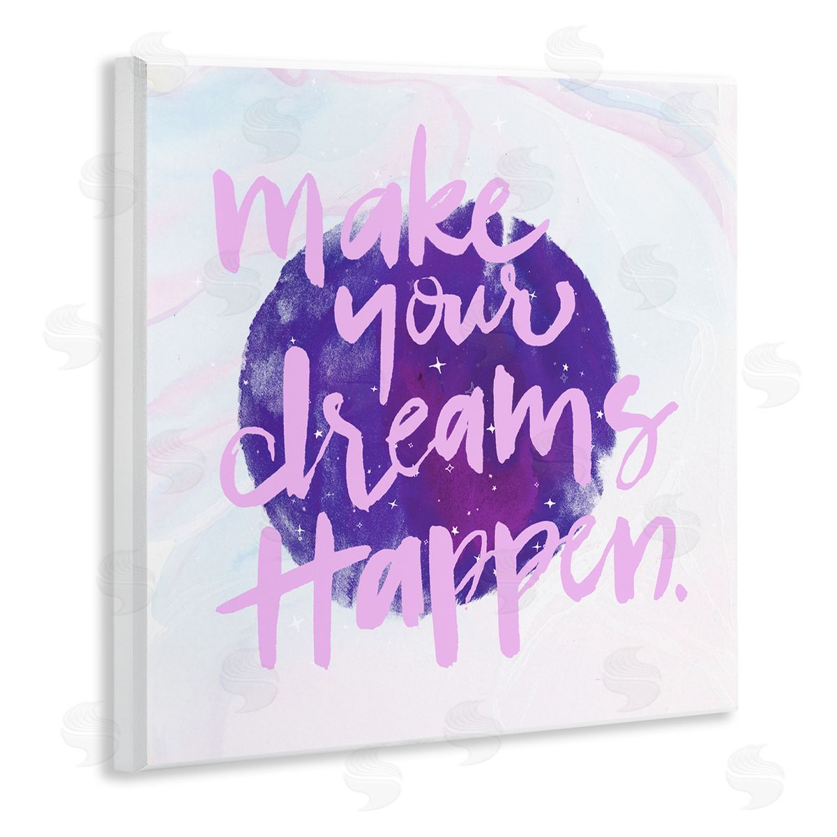 Inspiring Dreams Happen Purple Wood Plaque Wall Art, Home Decor by Jennifer Paxton Parker