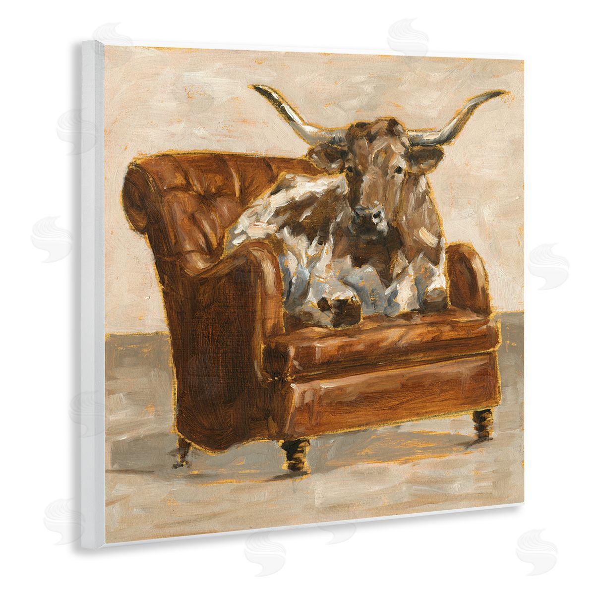 Abstract Bull Livingroom Chair Wood Plaque Wall Art, Home Decor by Ethan Harper
