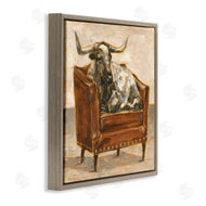 Ethan Harper | Brown Bull Resting in Chair Painting
