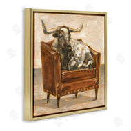 Ethan Harper | Brown Bull Resting in Chair Painting