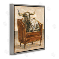 Ethan Harper | Brown Bull Resting in Chair Painting
