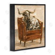 Ethan Harper | Brown Bull Resting in Chair Painting