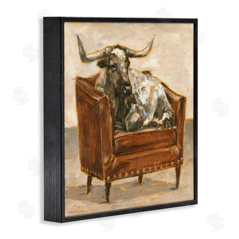Ethan Harper | Brown Bull Resting in Chair Painting