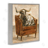 Ethan Harper | Brown Bull Resting in Chair Painting