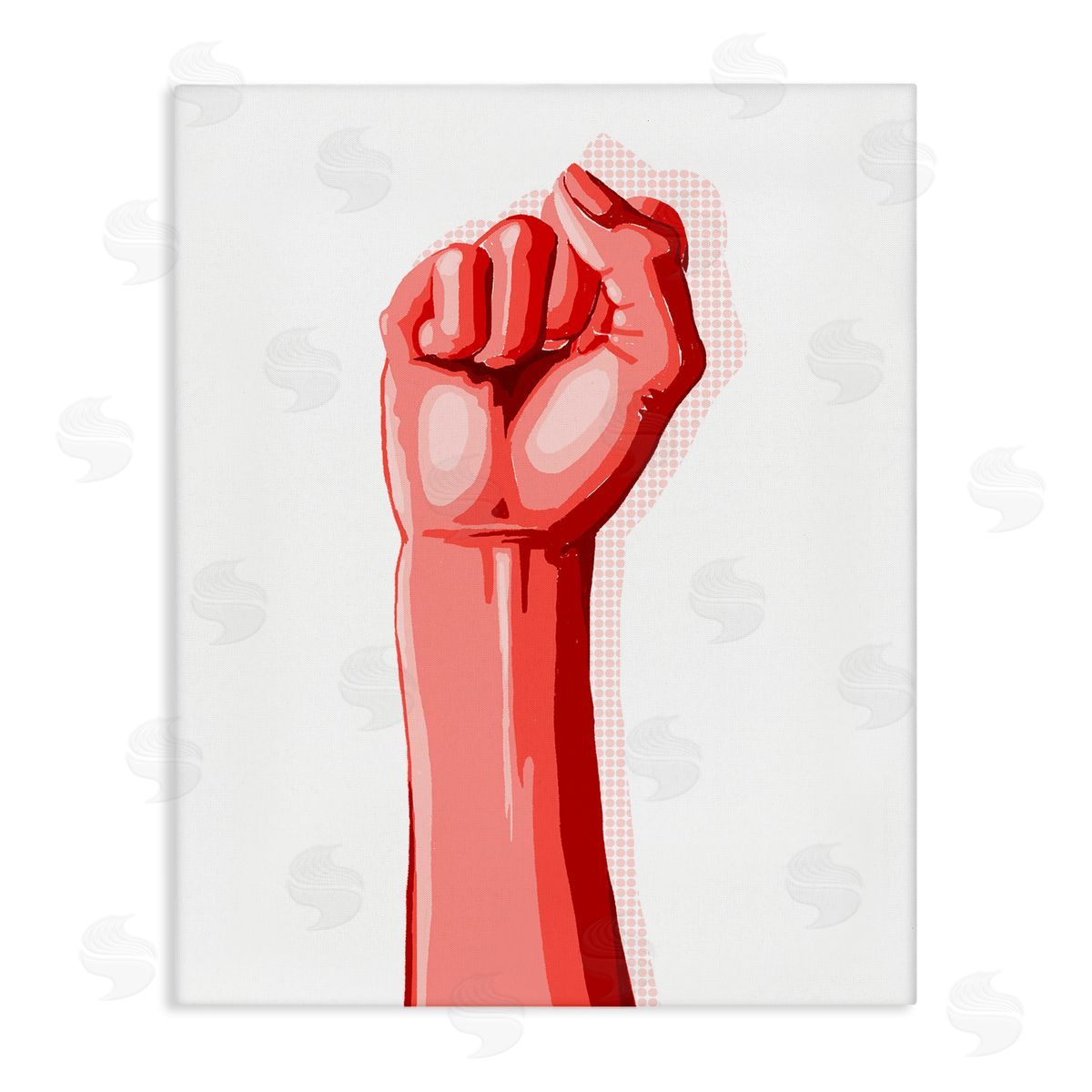 Red Pop Raised Fist Canvas Wall Art, Home Decor by Grace Popp