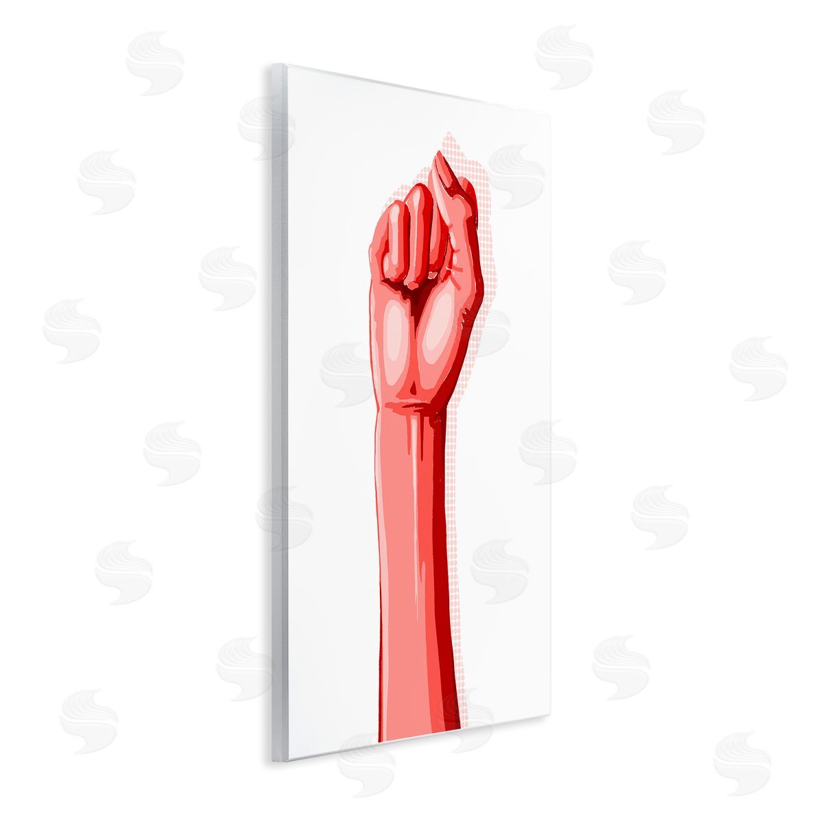 Red Pop Raised Fist Wood Plaque Wall Art, Home Decor by Grace Popp
