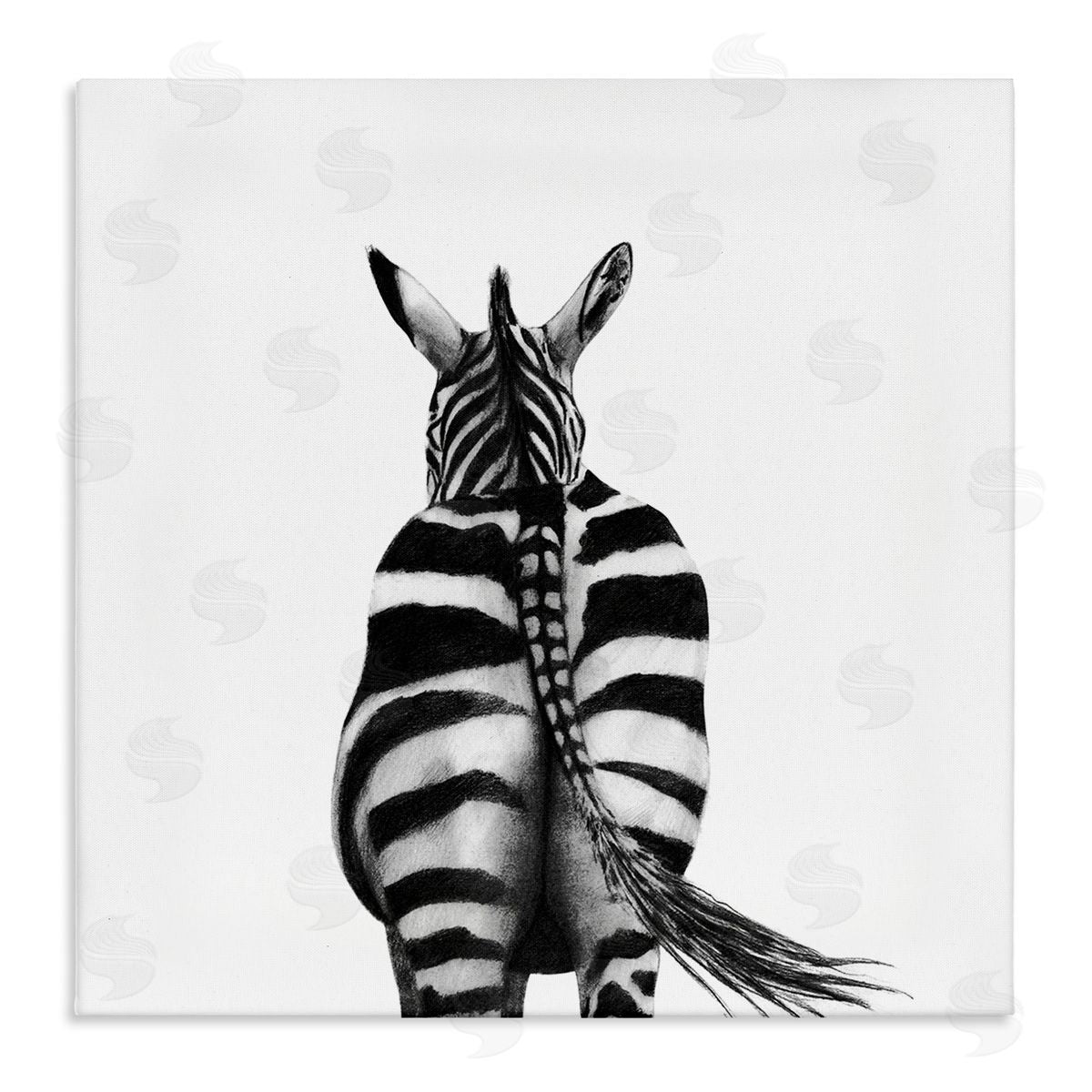 Zebra Butt Portrait Canvas Wall Art, Home Decor by Victoria Borges