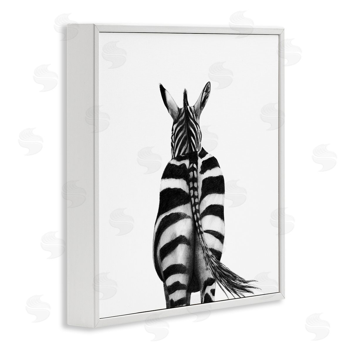 Zebra Butt Portrait White Frame Print Wall Art, Home Decor by Victoria Borges