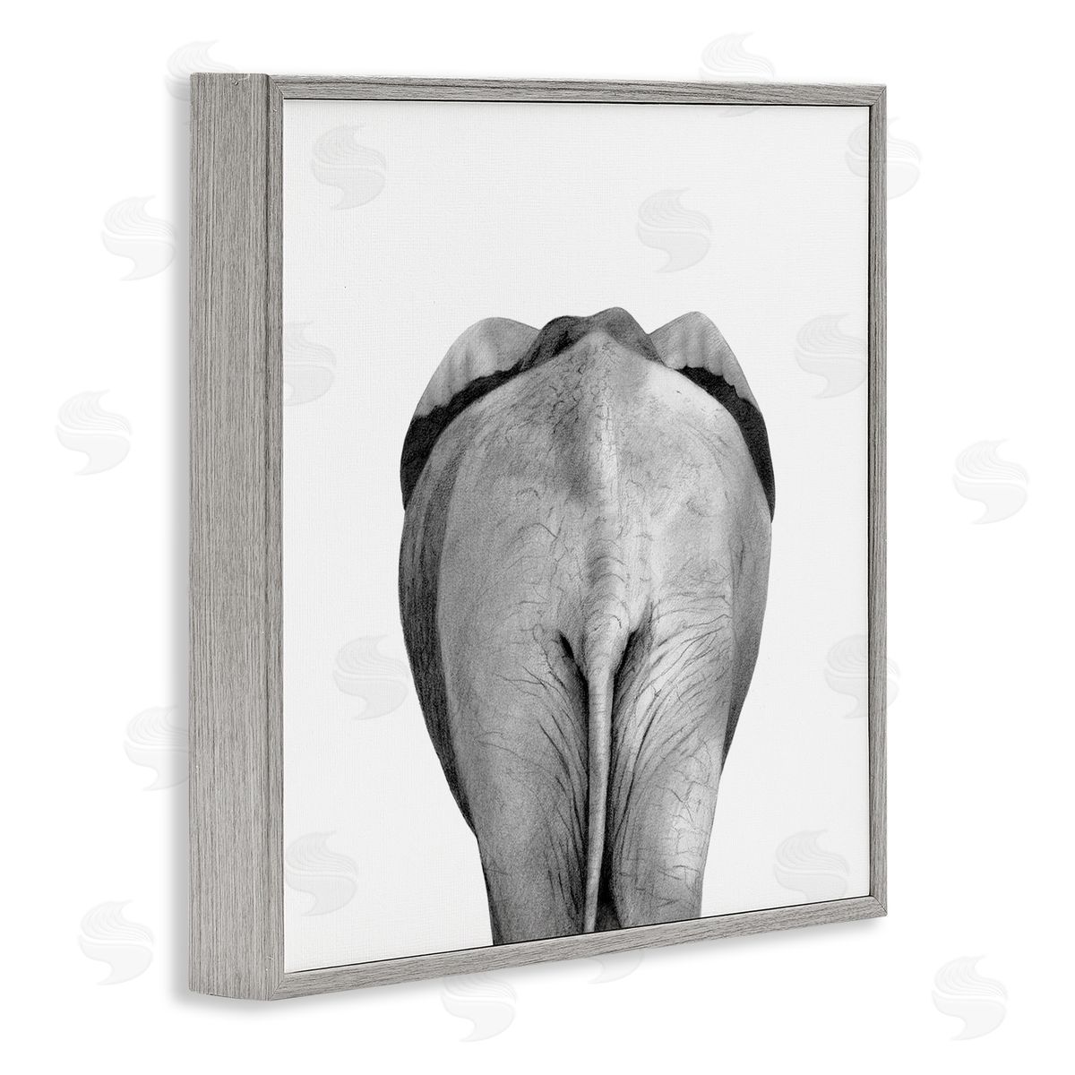 Elephant Butt Portrait Grey Frame Print Wall Art, Home Decor by Victoria Borges