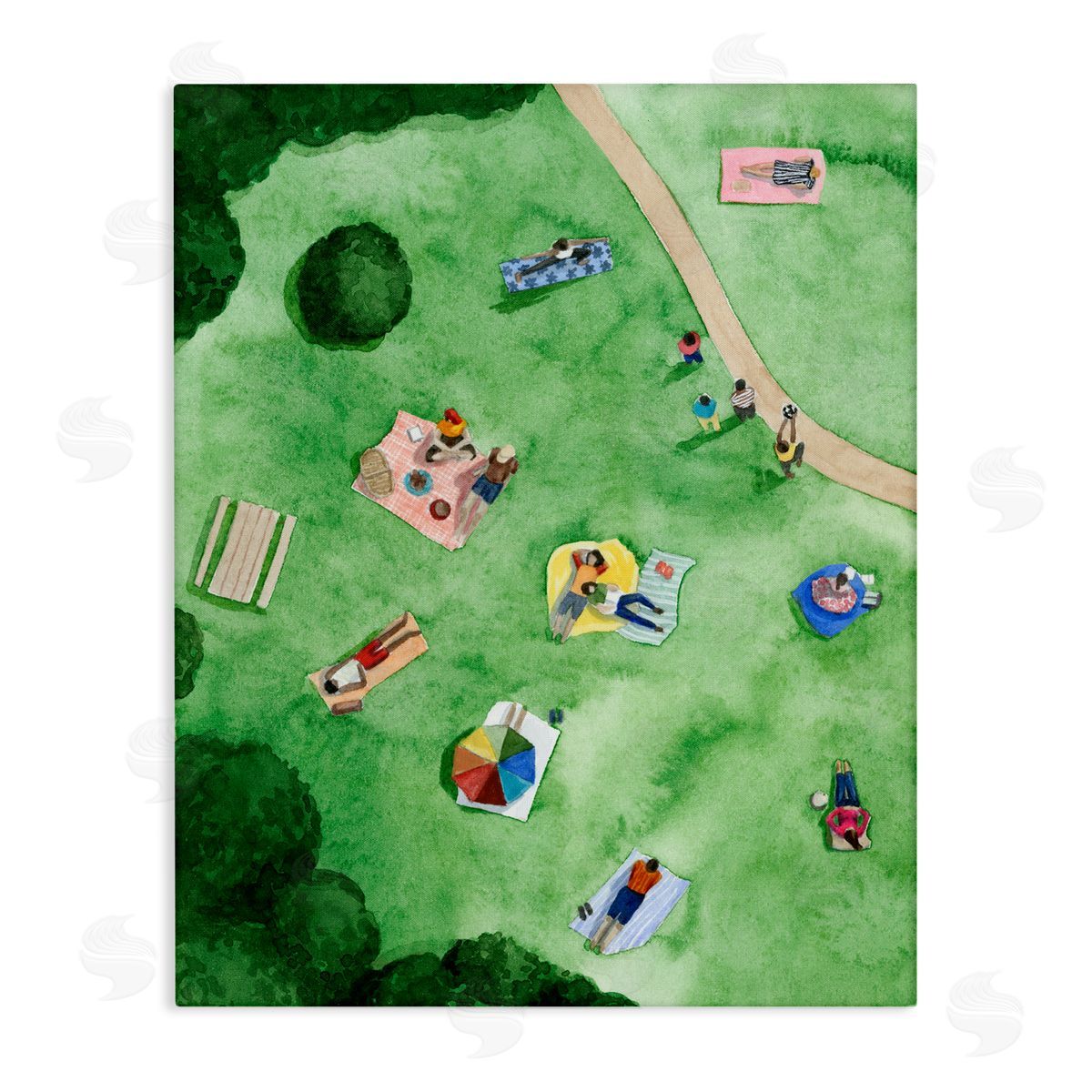Kid's Summer Park Activities Canvas Wall Art, Home Decor by Grace Popp