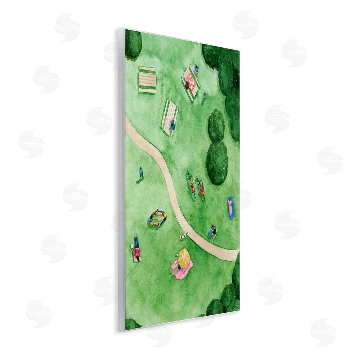 Kid's Summer Park Landscape Wood Plaque Wall Art, Home Decor by Grace Popp