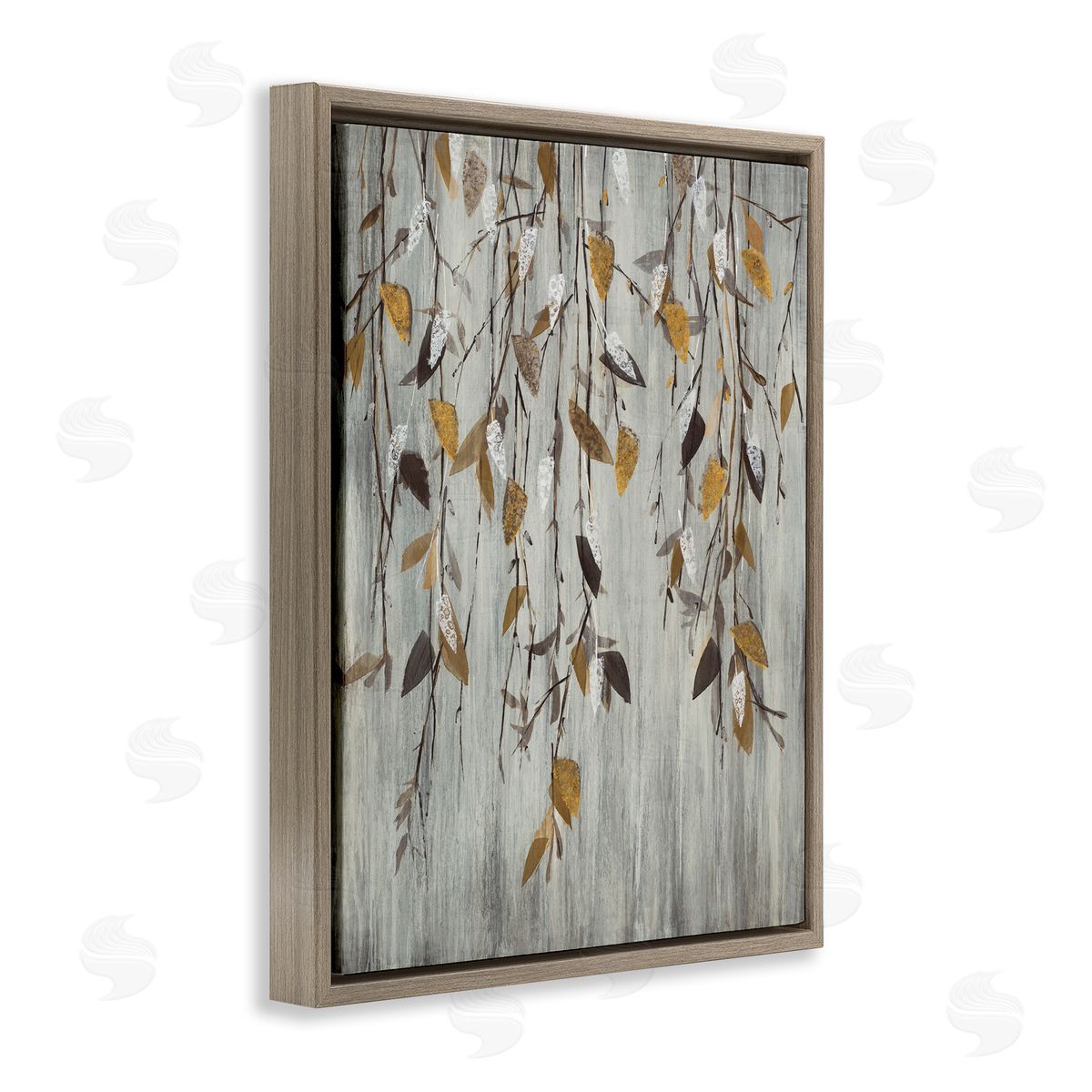Rustic Brown Forest Vines Brown Floating Frame Canvas Wall Art, Home Decor by Liz Jardine