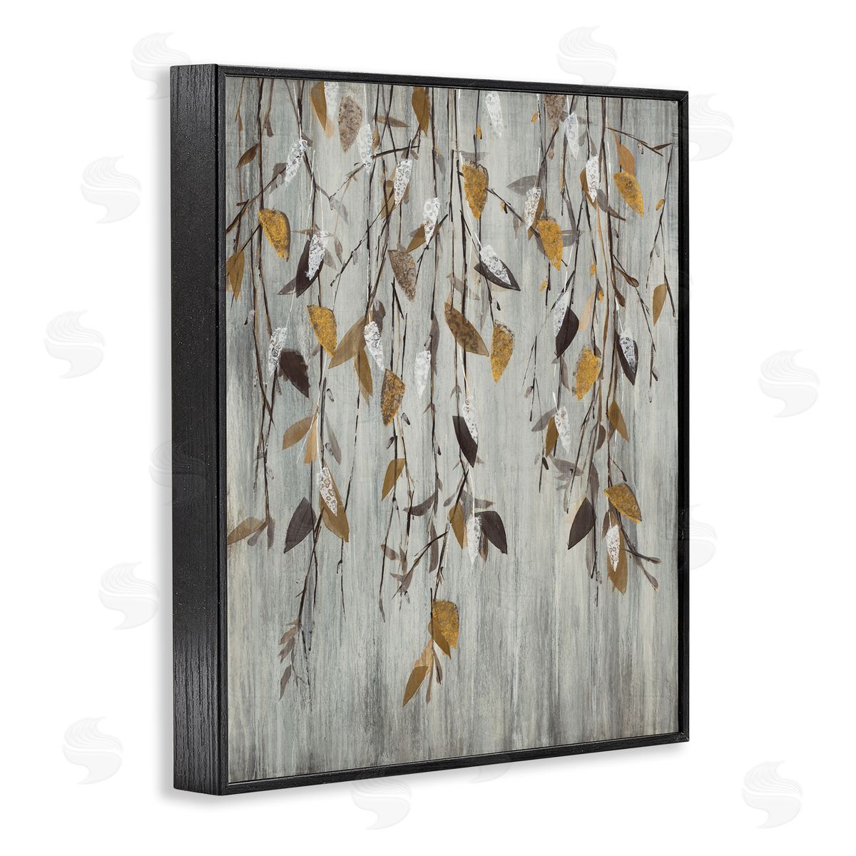 Rustic Brown Forest Vines Black Frame Print Wall Art, Home Decor by Liz Jardine